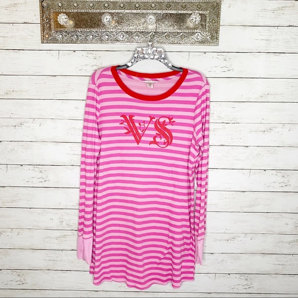 Victoria's Secret Other - Victoria’s Secret Stripe Thermal Sleep Shirt